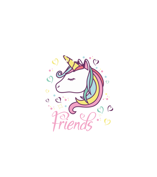 Unicorn Friend model negru pe tricou