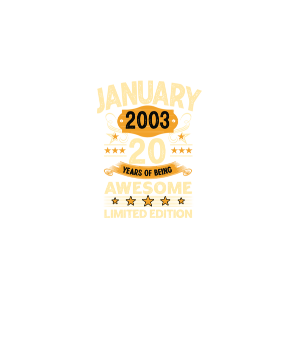 January 2003 20 years of being limited edition model negru pe tricou