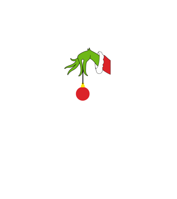Grinch hand model alb pe tricou