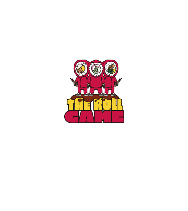 the roll game squid game model alb pe tricou
