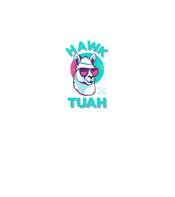Hawk tuah llama retro sunglasses model negru pe tricou