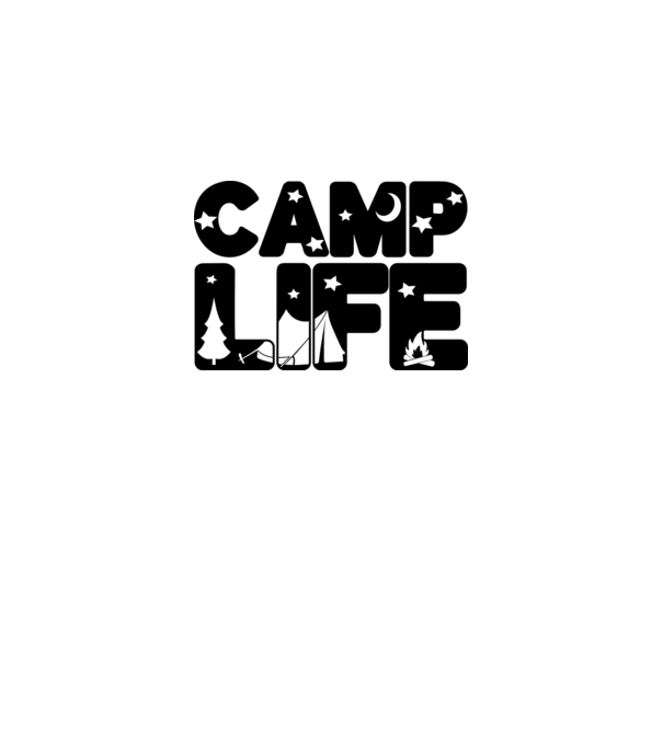 Camp life 2c model alb pe tricou