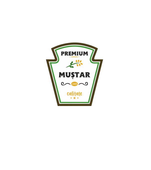 muștar premium - calitate model gri pe tricou