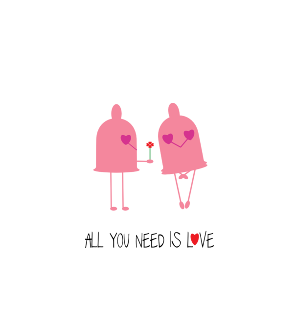 All you need is love model alb pe tricou