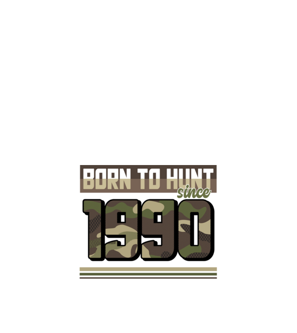 Born to hunt since 1990 model negru pe tricou