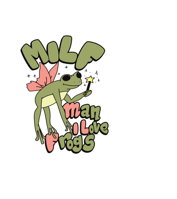 MILF man i love frogs model albastru deschis pe tricou