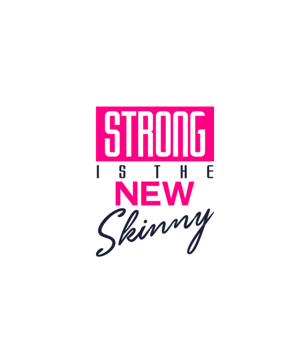 Strong is the new skinny model alb pe tricou