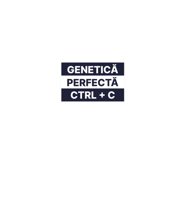 Genetică perfectă CTRL + V model alb pe tricou