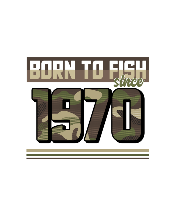 Born to fish since 1970 model alb pe tricou
