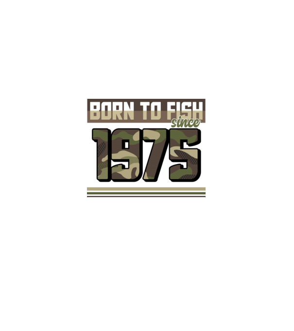Born to fish since 1975 model negru pe tricou