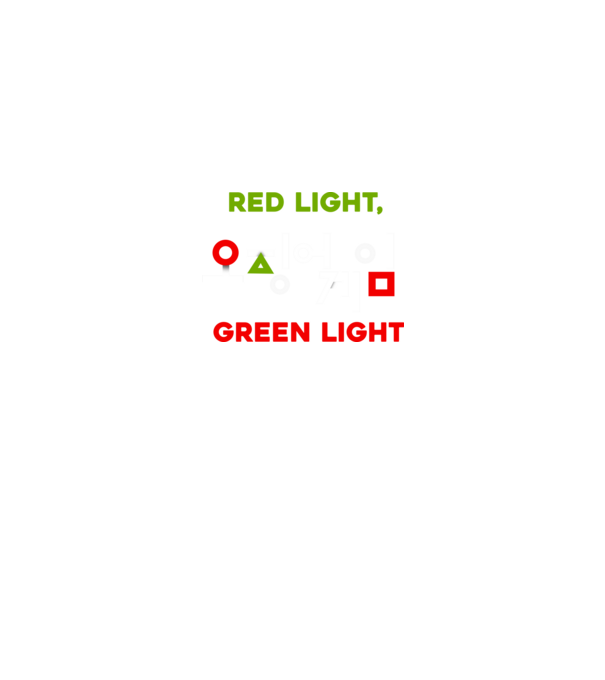 red light green light model negru pe tricou
