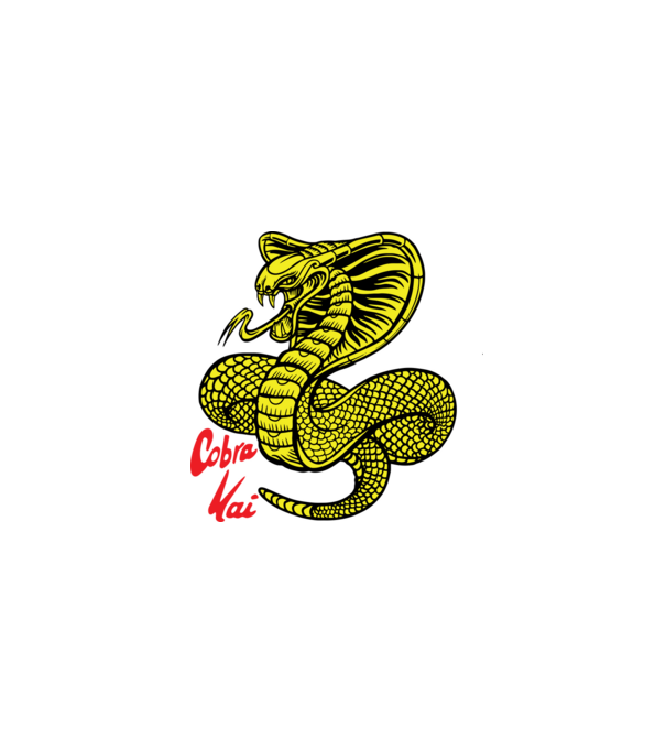 cobra kai logo color model negru pe tricou