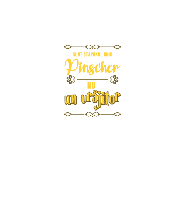 sunt stăpânul unui pinscher, nu un vrăjitor model negru pe tricou