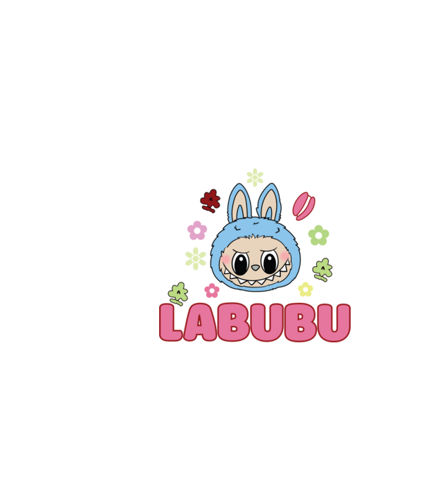 Labubu model negru pe tricou