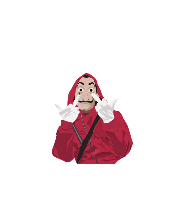 money heist fcku model negru pe tricou