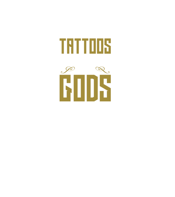 A man without tattoos is invisible to the gods model negru pe tricou