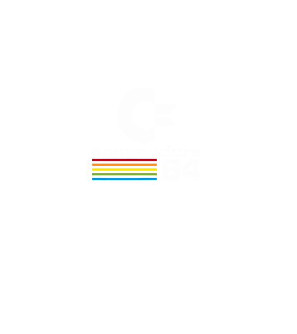 Commodore 64 logo on black model negru pe tricou