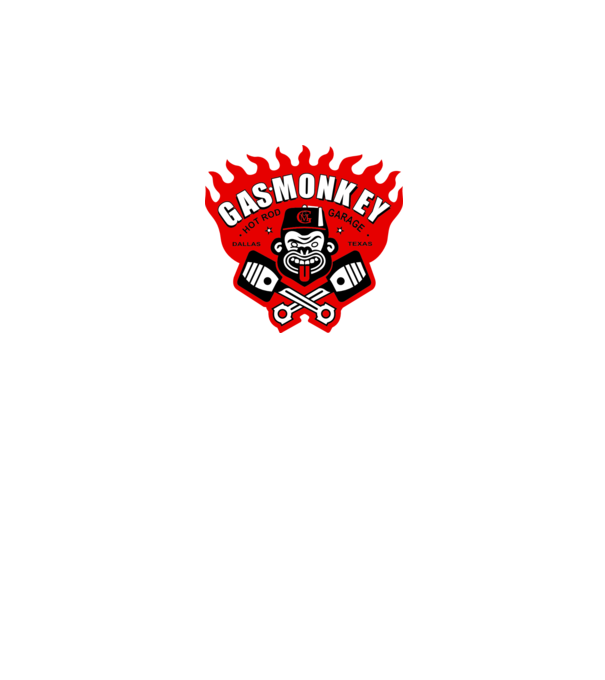 Gas Monkey model alb pe tricou