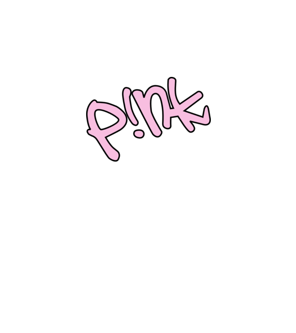 PINK model alb pe tricou