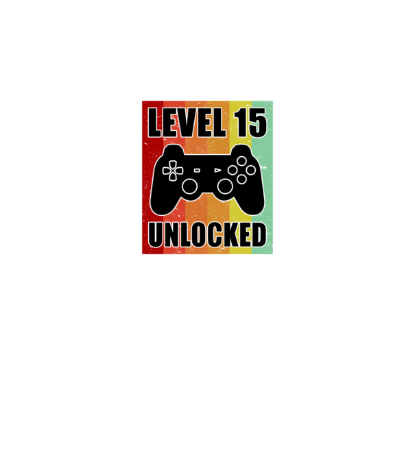level 15 unlocked retro gamer model alb pe tricou