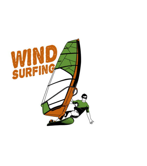 Wind Surf model alb pe tricou