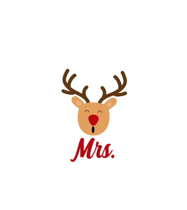 Mrs Reindeer christmas couple model alb pe tricou