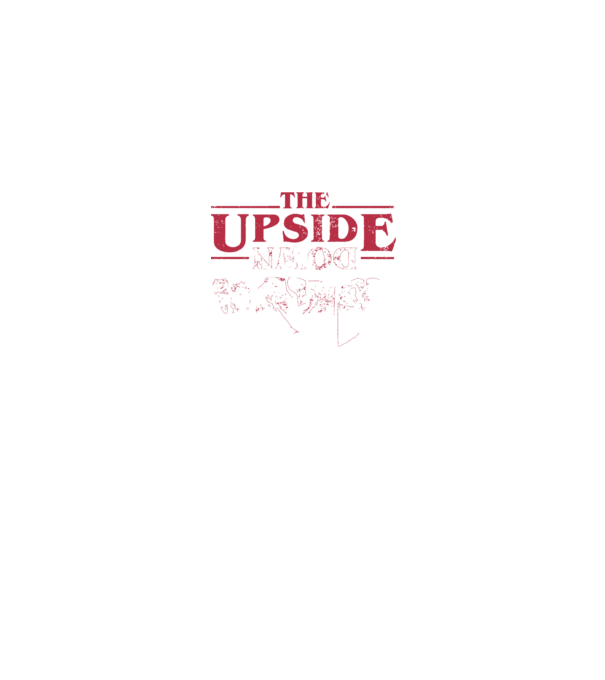the upside down logo model negru pe tricou