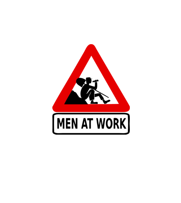 men at work model gri pe tricou