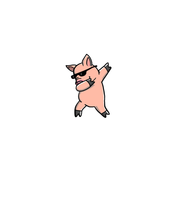 Porc dab model negru pe tricou