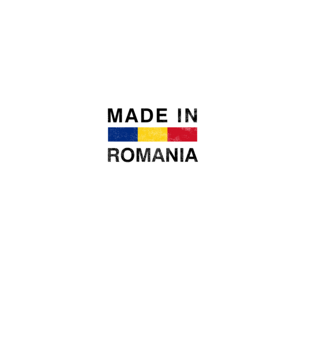 made in romania model negru pe tricou