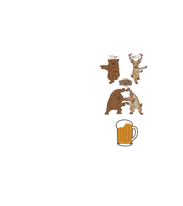 Bear deer beer model galben neon pe tricou