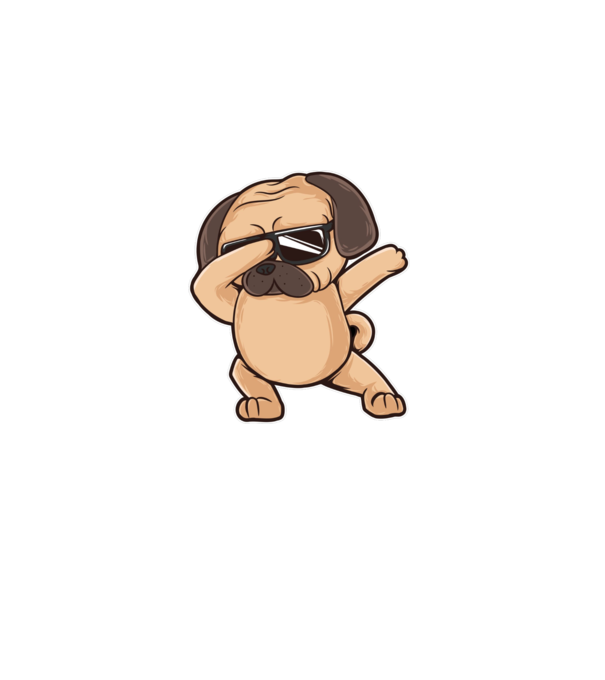 Mops DAB model gri pe tricou