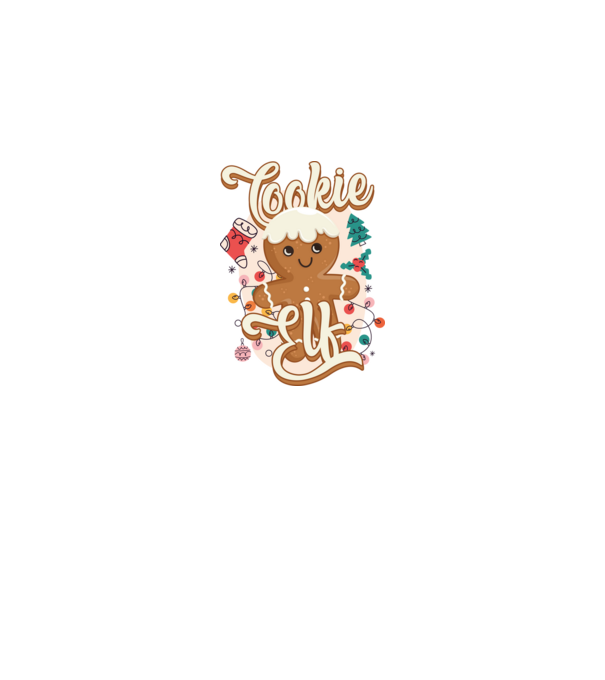 Cookie elf model alb pe tricou