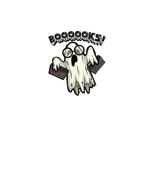 Spooky boookworm model negru pe tricou