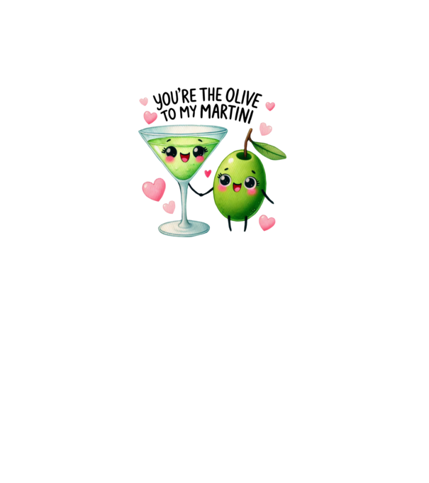 Olive to my Martini model alb pe tricou