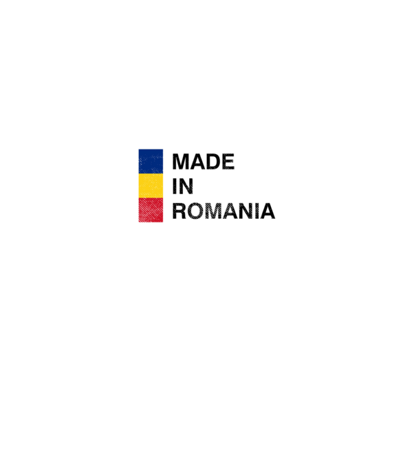 made in romania model negru pe tricou