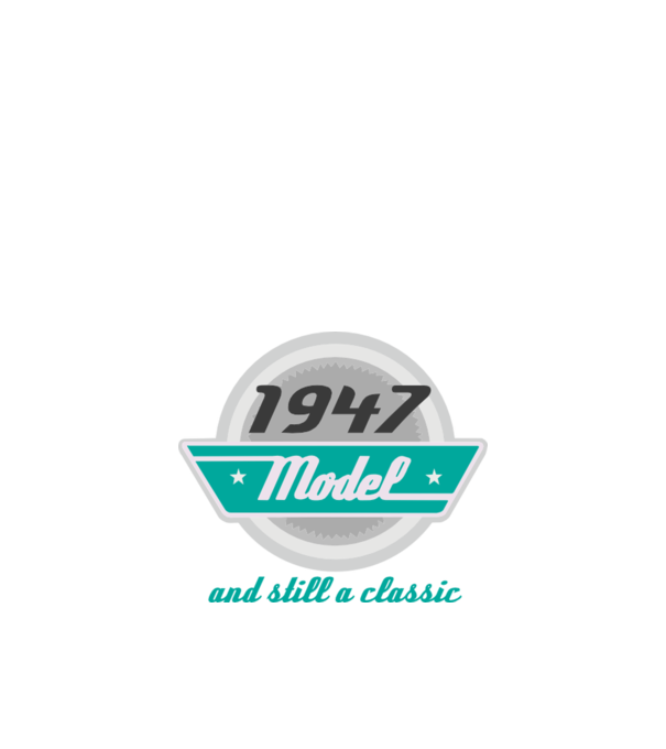 Model and still a classic - 1947 model albastru închis pe tricou