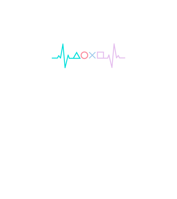 Playstation Symbols EKG model negru pe tricou