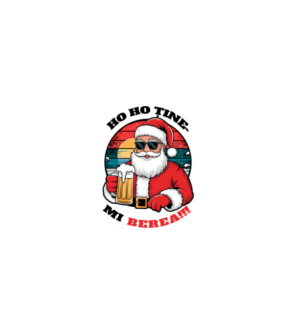 Ho ho ține mi berea! alb model nisipiu pe tricou