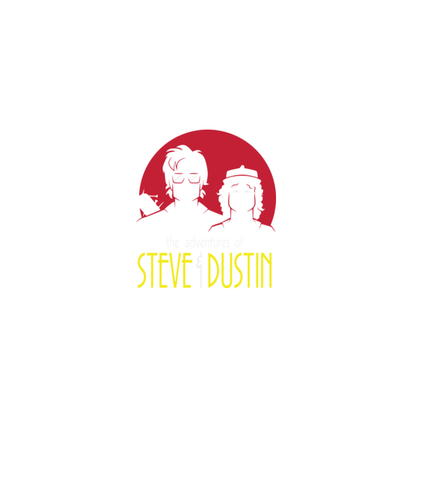 steve and dustin model negru pe tricou