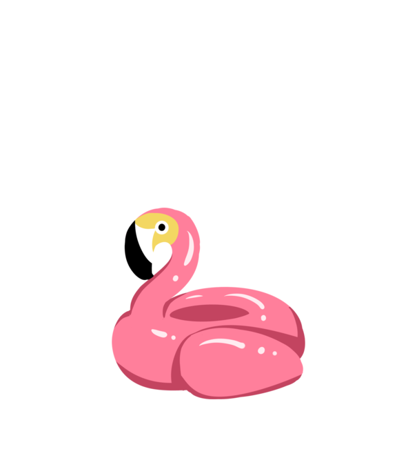 Flamingo colac de înot model alb pe tricou