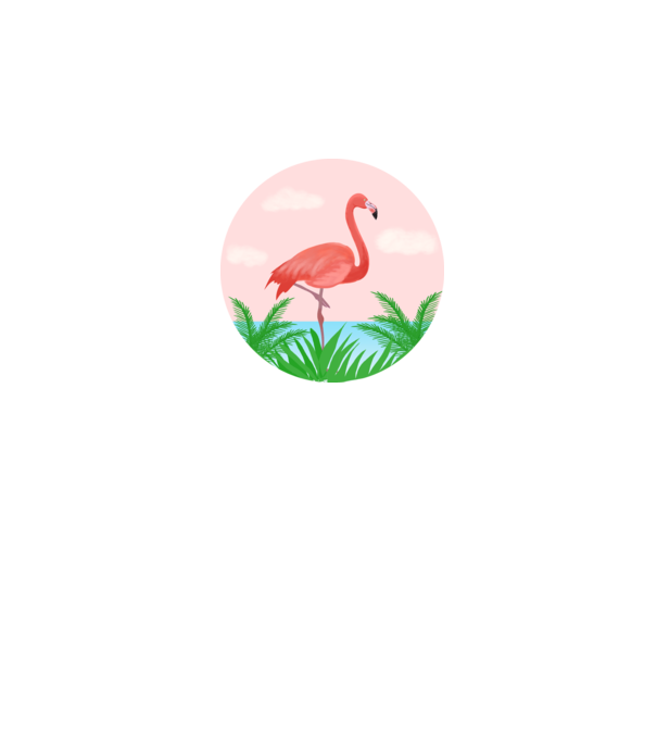 Flamingo model alb pe tricou