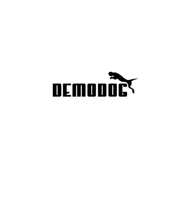 demodog logo black model gri pe tricou