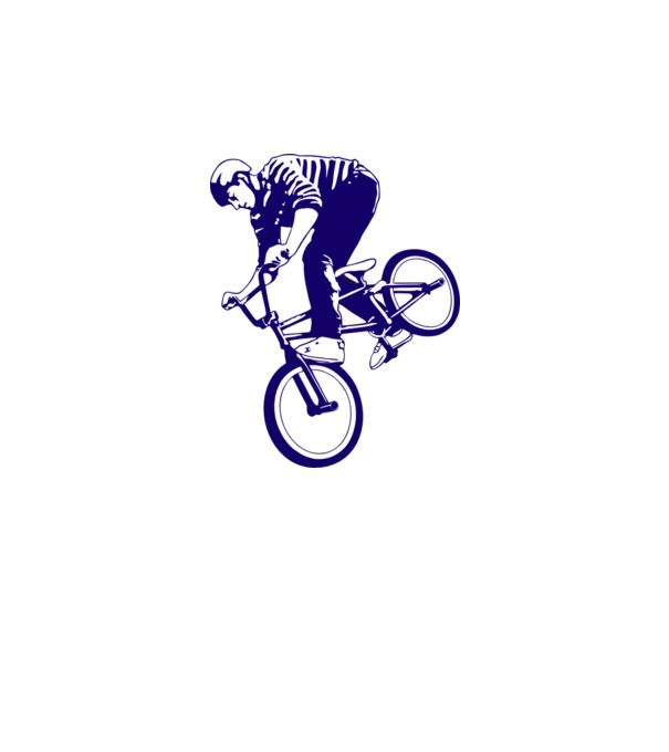BMX stunt model alb pe tricou