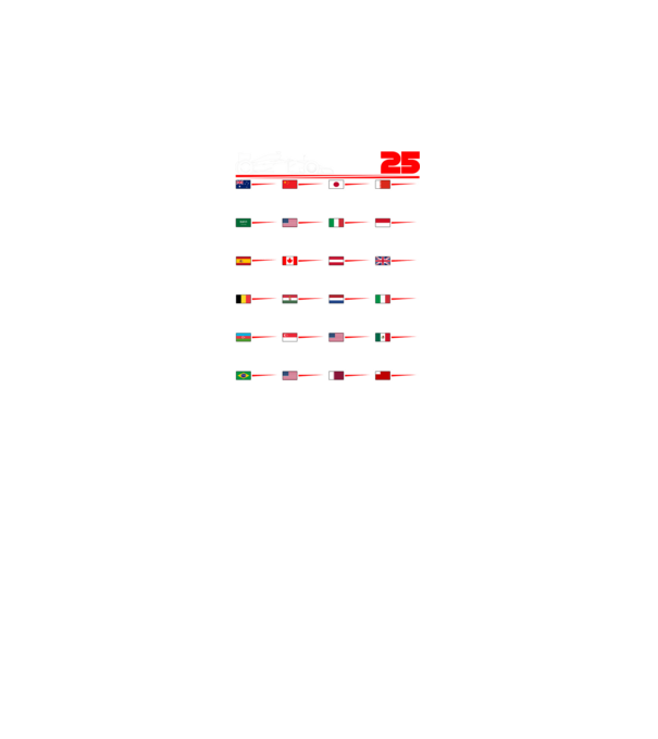 F1 calendar 2025 negru model negru pe tricou