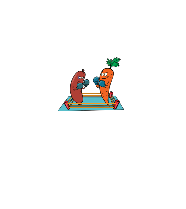 sausage vs carrot model gri pe tricou