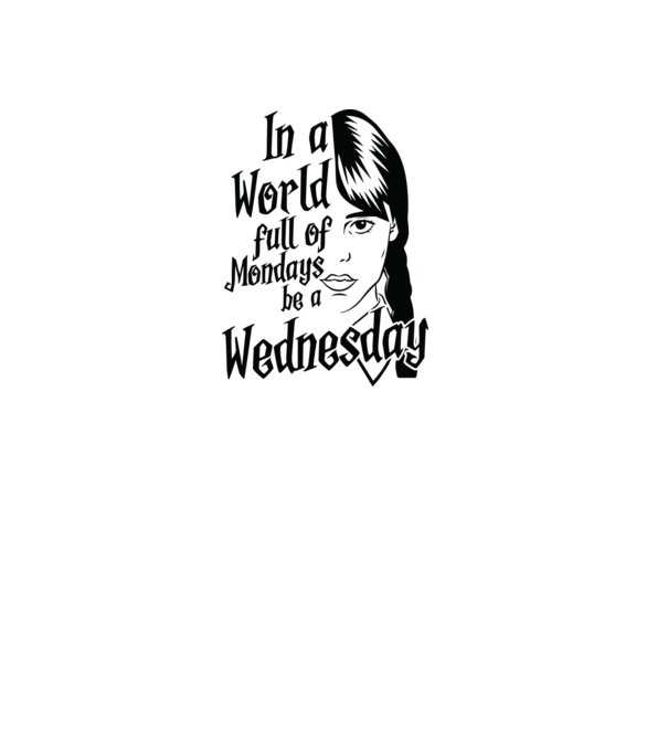 Be a Wednesday model alb pe tricou