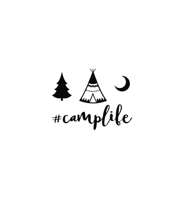camplife model albastru închis pe tricou