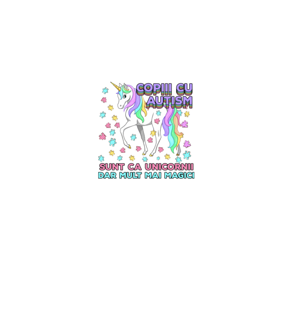 Copiii cu autism sunt ca unicornii, dar mult mai magici model alb pe tricou