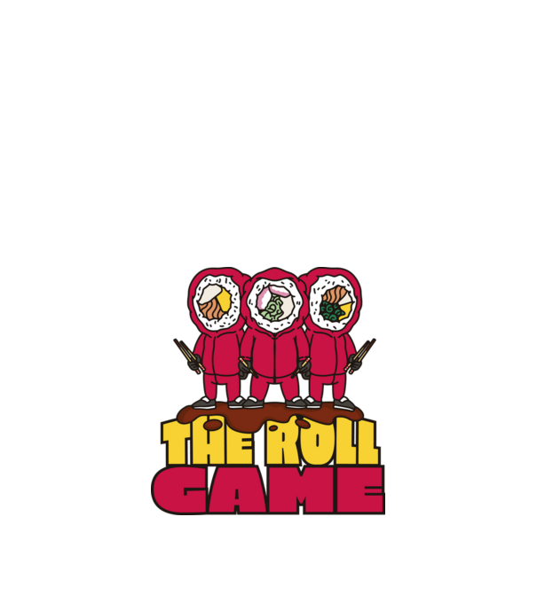the roll game squid game model alb pe tricou